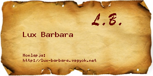 Lux Barbara névjegykártya